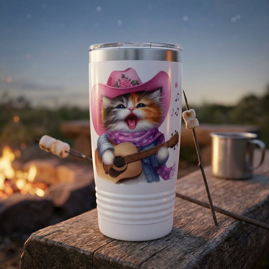 Country Dixie Cattytude 20oz Stainless Steel Double Wall Insulated Tumbler