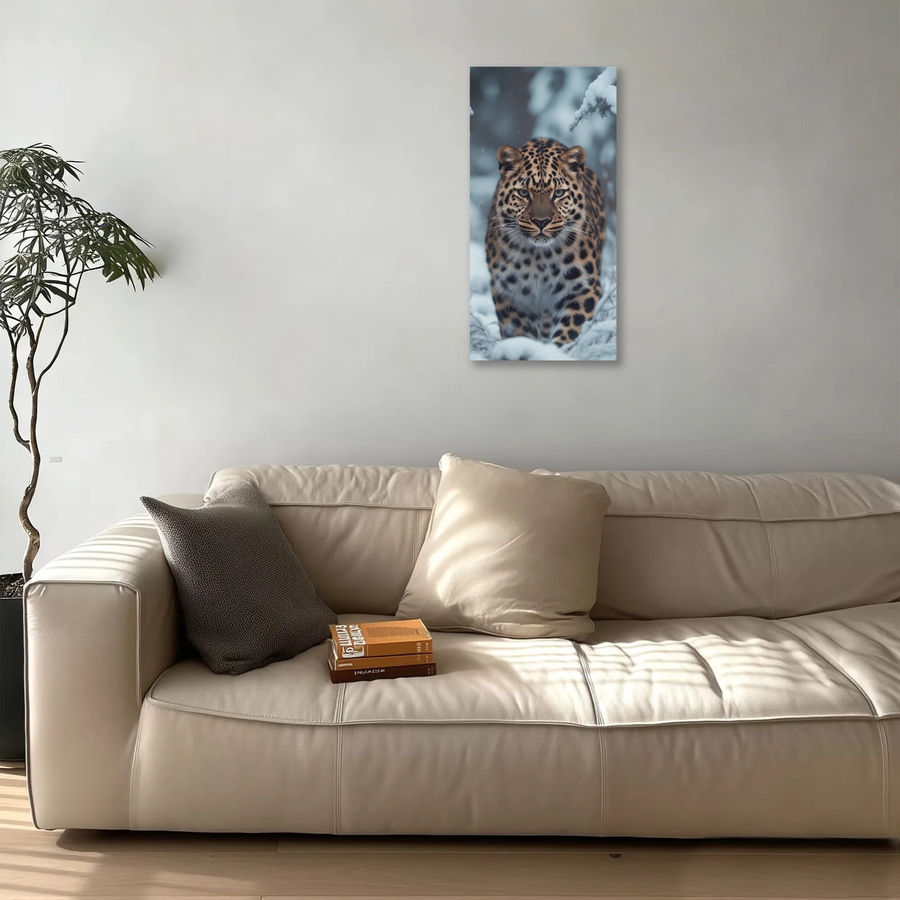 Endangered Cat Species: Amur Leopard Canvas Print Framed Wall Art