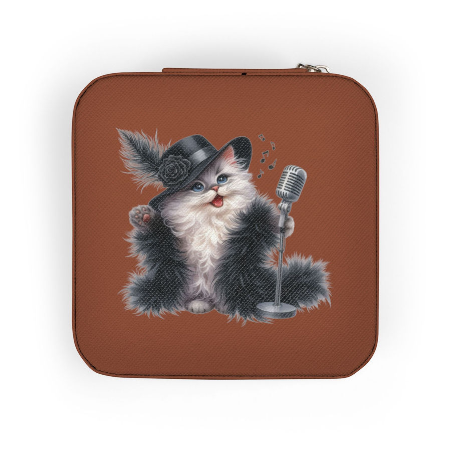 Jazzy Cattytude Compact Jewelry Case