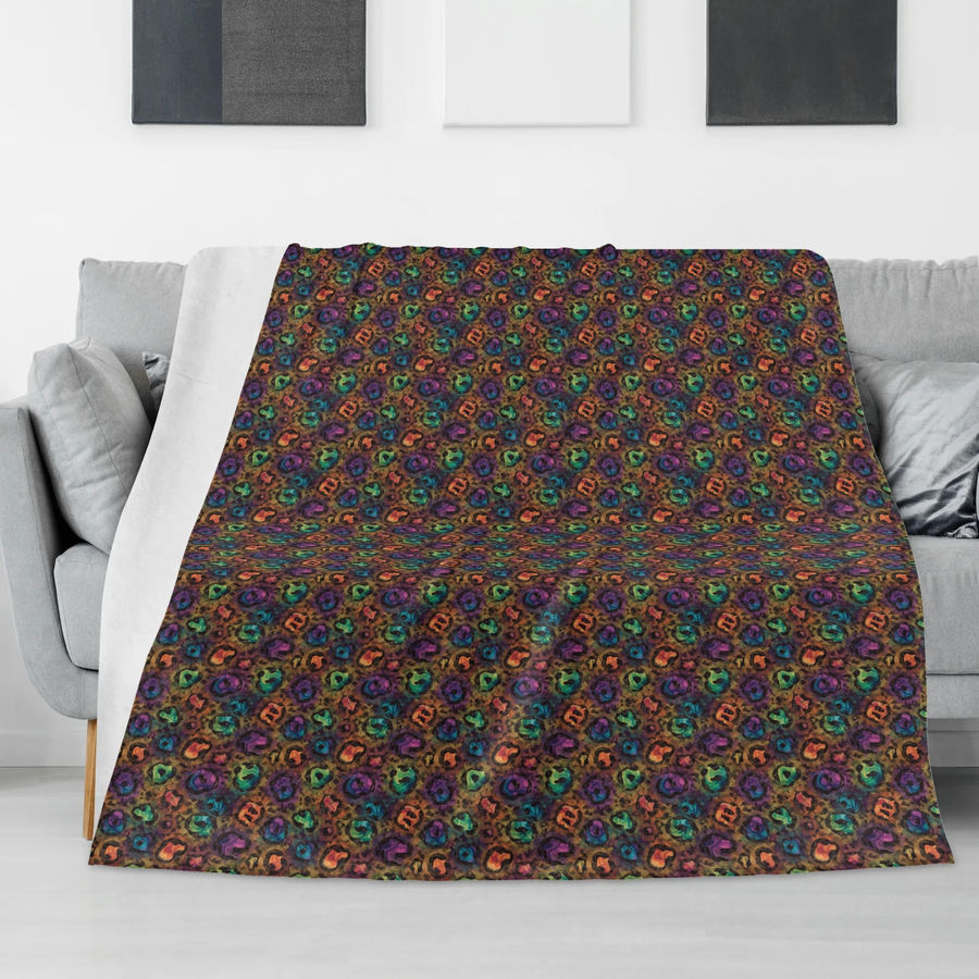 Psychedelic Leopard Print Flannel Breathable Blanket