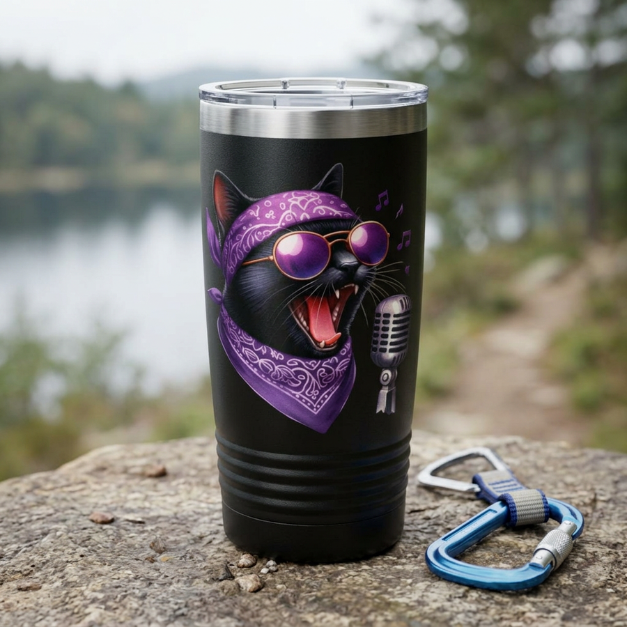 Rockin' Rocky Cattytude 20oz Stainless Steel Double Wall Insulated Tumbler