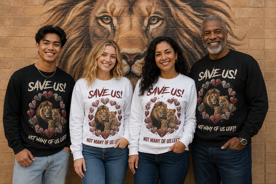 Save Us! Lion Conservation Awareness Sweatshirt
